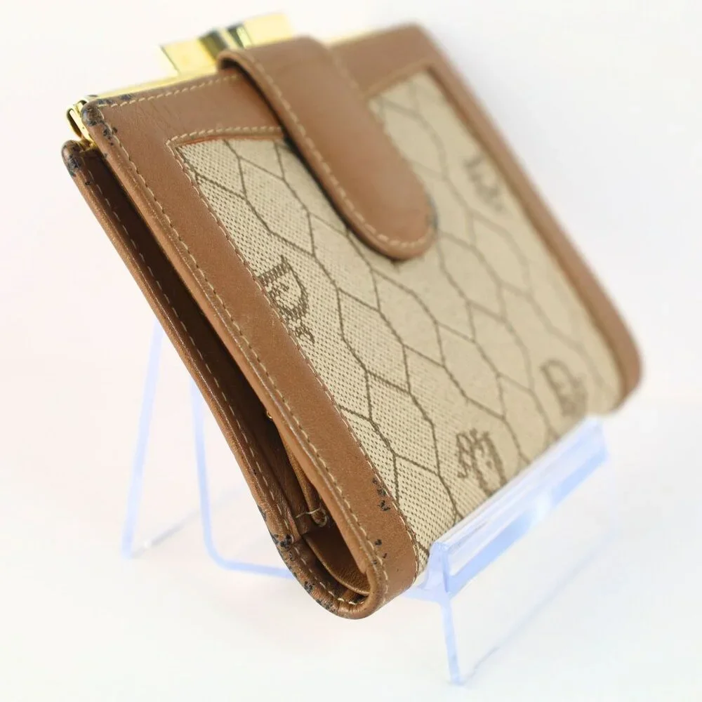 Vintage Christian Dior Honeycomb Brown Purse Wallet for Women